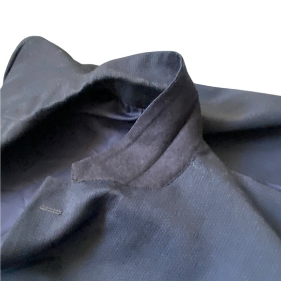 Vintage Yateslene Men’s Navy Blazer Jacket Size Tailored England Silk Finish - Picture 8 of 12